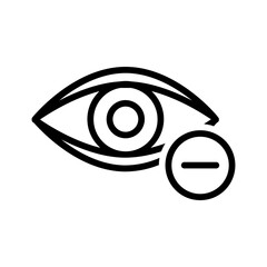 Vector black line icon for Nearsight lens
