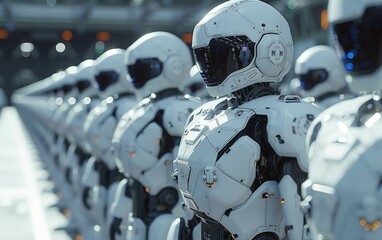 3d rendering humanoid robot .