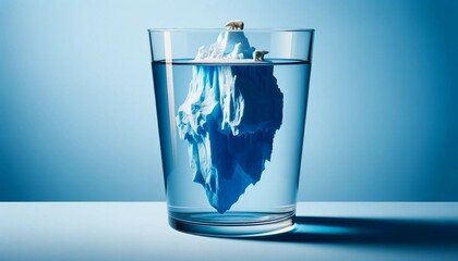 Melting Reality: Iceberg and Polar Bears in Fragile Glass