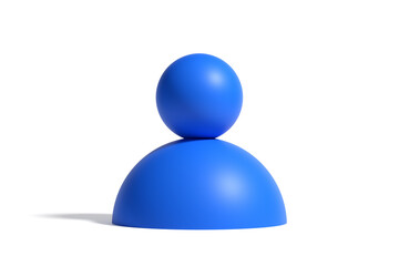 3D render user or person icon isolated on white background.