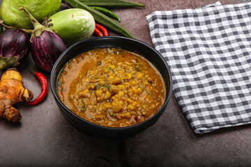 Indian cuisine Dal Tadka soup