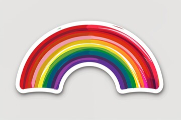 LGBTQ Sticker heroic sticker design. Rainbow love playfulness motive love empowerment diversity Flag illustration. Colored lgbt parade demonstration baby powder. Gender speech and rights grit