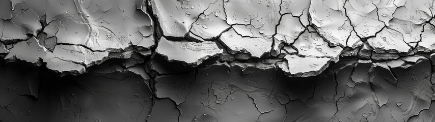 Cracked Wall in Black and White