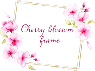 水彩で描いた桜のフレーム・カード