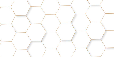 	
Seamless creative geometric Pattern of white hexagon white abstract hexagon wallpaper or background. 3D Futuristic abstract honeycomb mosaic white background. white hexagon geometric texture.