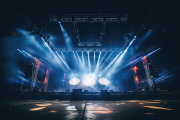 Illuminated Concert Stage with Dynamic Lighting Effects