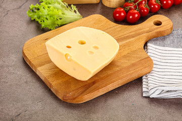 Gourmet Maasdam cheese with hole