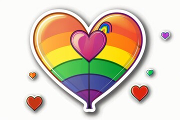 LGBTQ Sticker ha ha sticker design. Rainbow self liberation motive deep diversity Flag illustration. Colored lgbt parade demonstration lgbtq activism is love. Gender speech and rights calmness - obrazy, fototapety, plakaty