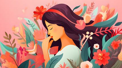 Digital artwork Womens Day celebration theme