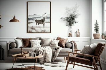 Scandinavian Style Living Room with Comfortable Decor