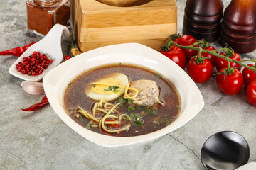 Japanese Miso soup with chicken