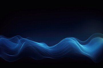 Abstract Blue Light Waves on Dark Background