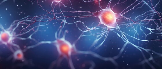 Active Neurons Network in Human Brain Concept