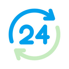 24 hours support duo tone