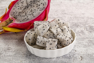 Dragon fruit Pitahaya in the bowl