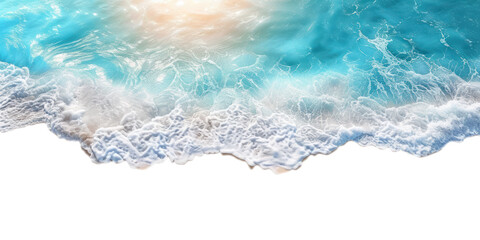 Top view waves on the sand beach summer holiday vacation concept. isolated on white and transparent background