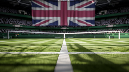 Tennis championship court stadium concept in london british royal international game match - obrazy, fototapety, plakaty