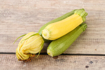 Raw baby organic zucchini heap