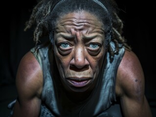 Woman With Dreadlocks and Blue Eyes