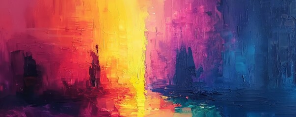 Abstract Oil Painting with Vibrant Hues