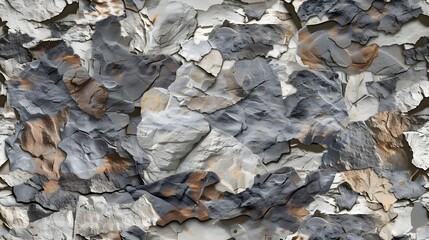 Rocky Landscape: Seamless Camouflage Pattern for Rugged Design Projects Stone Mosaic: Abstract Camouflage Pattern for Textured and Natural Artistic Creations