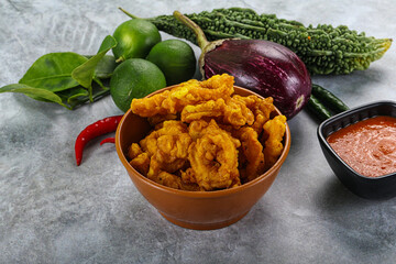 Golden fried squid crispy tempura