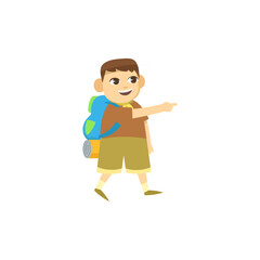 set of children's scout day poses cartoon