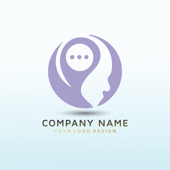 Chatting Mind vector logo design