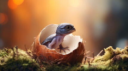 A lizard is inside a egg with the letter e on it,Wildlife photography, Nature photography, Newborn, 