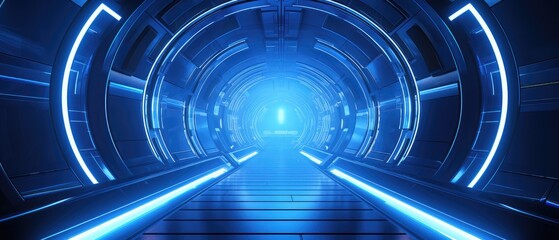 Futuristic Sci-Fi Space Station Corridor Design