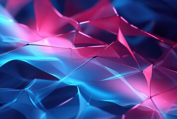 Vibrant Neon Mesh Network Abstract Background