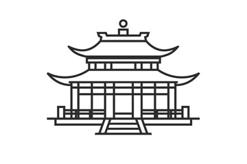 Fototapeta na wymiar An icon of a temple outline vector