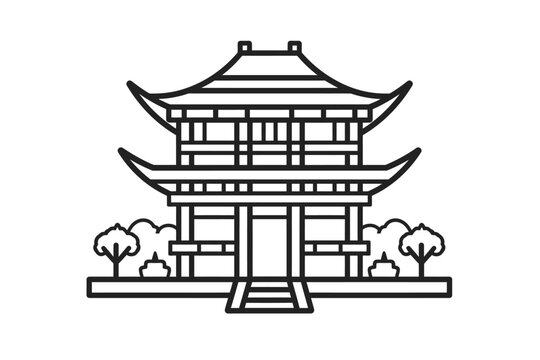 recommend clip art: An icon of a temple outline vector