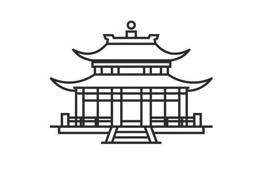 recommend clip art: An icon of a temple outline vector