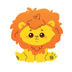 Cute Lion Cub Character Illustration