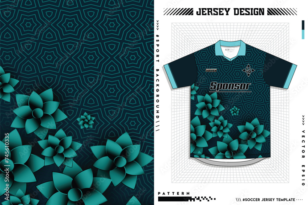 Sticker jersey design template for sublimition raching biker sports soccer adobe stock