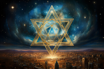 The Star of David, Passover, commemorating the liberation of the Jewish people - obrazy, fototapety, plakaty