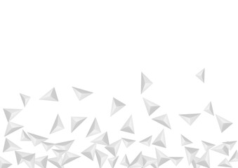 Hoar Triangular Background White Vector. Pyramid Shape Backdrop. Silver Realistic Banner. Crystal Abstract. Gray Triangle Template.