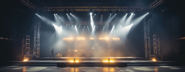 Dramatic Concert Stage with Dynamic Lighting Show