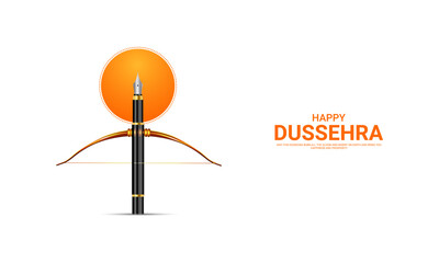 Happy Dussehra festival. Creative social media ads, 3D illustration.