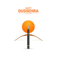 Happy Dussehra festival. Creative social media ads, 3D illustration.