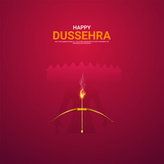 Happy Dussehra festival. Creative social media ads, 3D illustration.