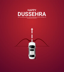 Happy Dussehra festival. Creative social media ads, 3D illustration.