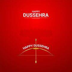 Happy Dussehra festival. Creative social media ads, 3D illustration.