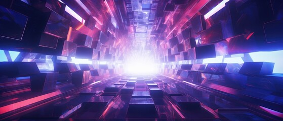 Futuristic Sci-Fi Tunnel with Vibrant Lighting