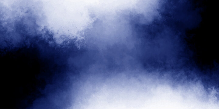 Blue dramatic smoke realistic fog or mist brush effect vector illustration smoke exploding smoke swirls cumulus clouds.fog and smoke design element background of smoke vape cloudscape atmosphere.
