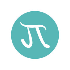Flat math Pi icon - obrazy, fototapety, plakaty