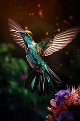 Obraz premium Majestic Hummingbird in Flight