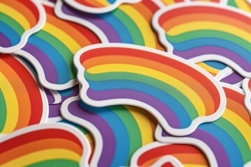 LGBTQ Sticker queer pride sticker design. Rainbow spiritual motive approachable sticker diversity Flag illustration. Colored lgbt parade demonstration fandango. Gender speech and rights transition