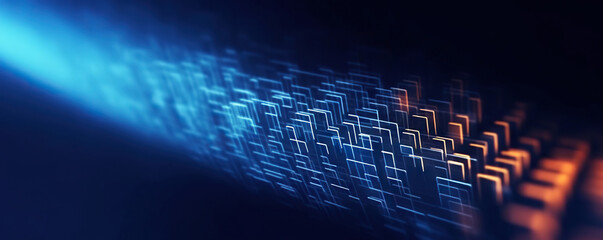 Naklejka premium Abstract digital background. Can be used for technological processes, neural networks and AI, digital storages, sound and graphic forms, science, education, etc.